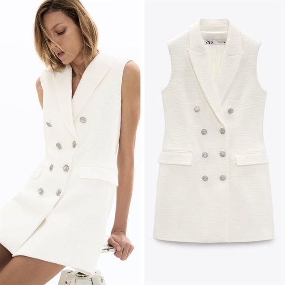 ZARA ~ Textured Vest Dress - Picture 1 of 11